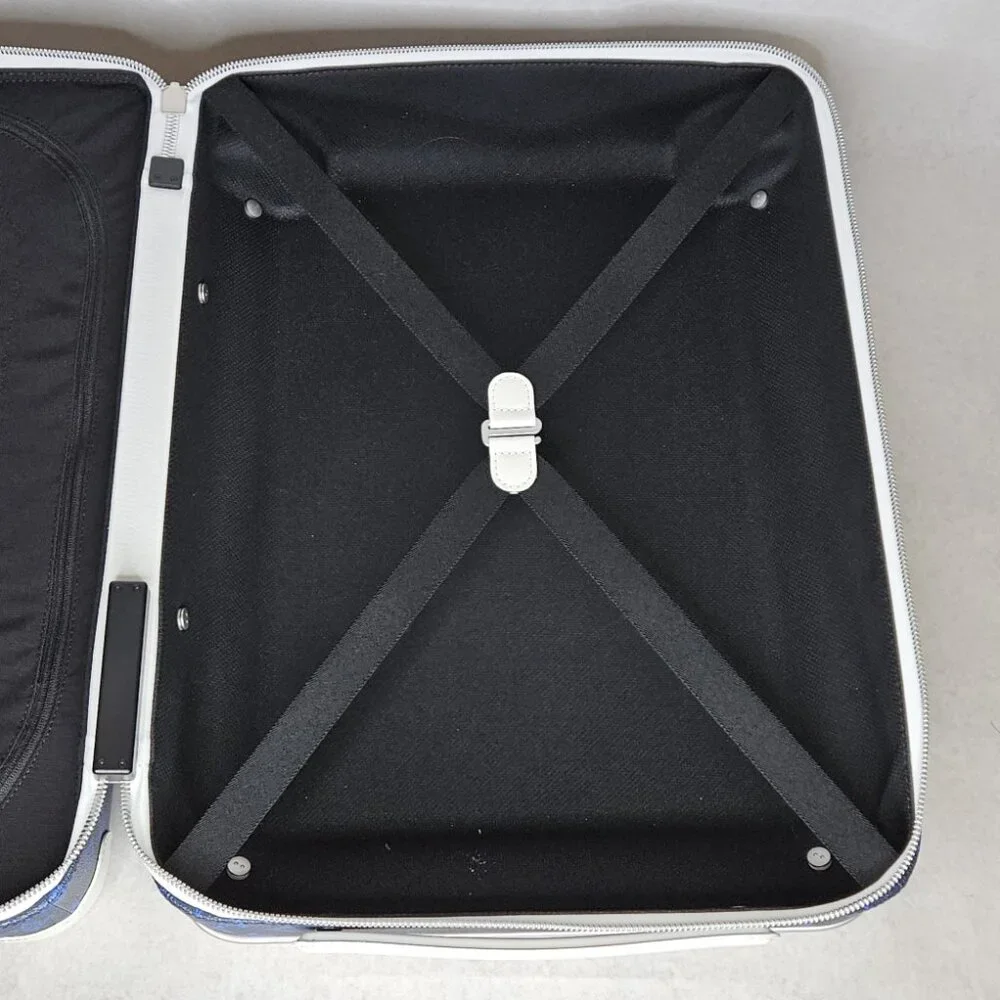 Louis Vuitton Blue Monogram Horizon 55 Rolling Suitcase Luggage Carry On Bag